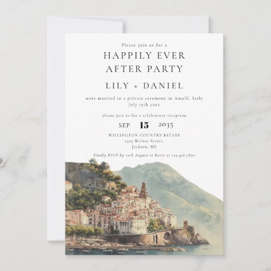 Happily Ever After Amalfi Italy Wedding 招待状 (正面)