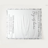 Happily Ever After Begins Here Floral Wedding  タペストリー (正面(横))