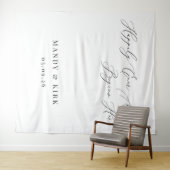 Happily Ever After Begins Here Wedding Backdrop タペストリー (インサイチュ(横))