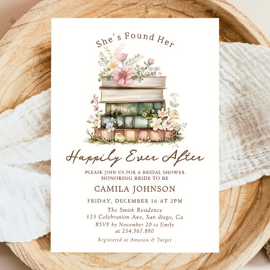 Happily Ever After Book Bridal Shower Invitation 招待状