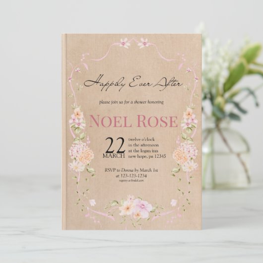 Happily Ever After Bridal Shower invitation 招待状 (スタンド正面)