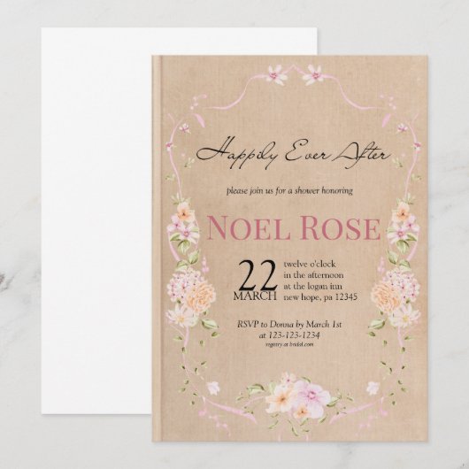Happily Ever After Bridal Shower invitation 招待状 (正面/裏面)
