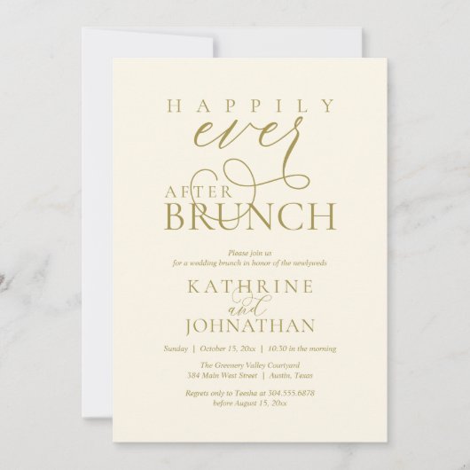 Happily Ever After Brunch Post Wedding Elopement 招待状 (正面)