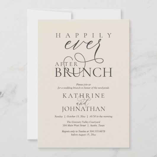 Happily Ever After Brunch Post Wedding Elopement 招待状 (正面)