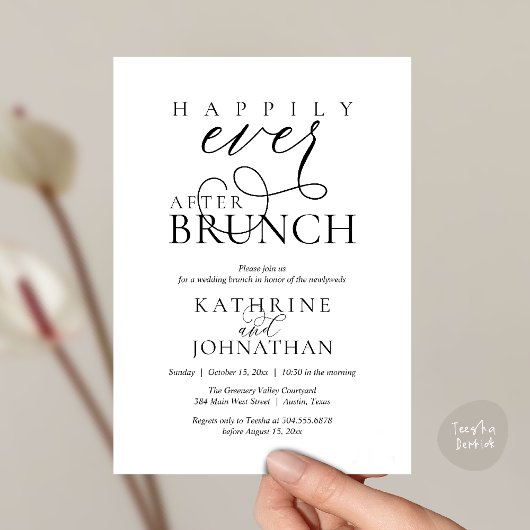Happily Ever After Brunch Post Wedding Elopement 招待状
