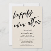 Happily Ever After Cream Wedding Reception 招待状 (正面)
