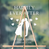 Happily Ever After Custom Wedding Reception アクリルサイン (ニュートラル)