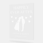 Happily Ever After Custom Wedding Reception アクリルサイン (傾斜)