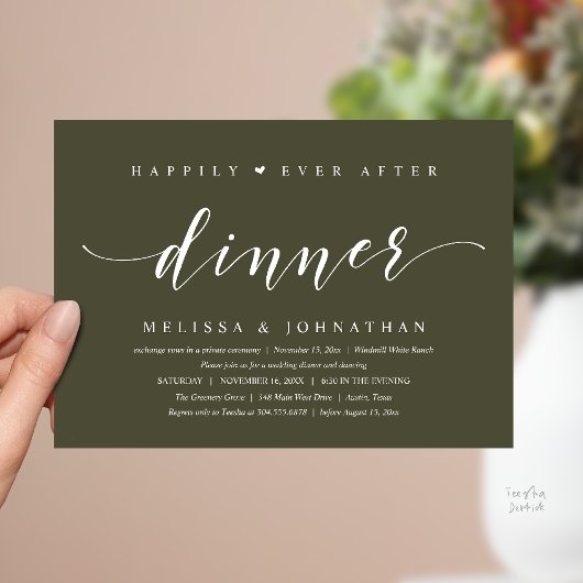Happily Ever After Dinner, Modern Minimalist 招待状