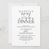 Happily Ever After Dinner Modern Script Wedding 招待状 (正面)