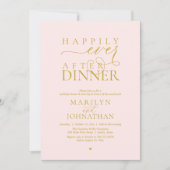 Happily Ever After Dinner Modern Wedding Reception 招待状 (正面)