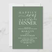 Happily Ever After Dinner Modern Wedding Reception 招待状 (正面)