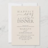 Happily Ever After Dinner Modern Wedding Reception 招待状 (正面)