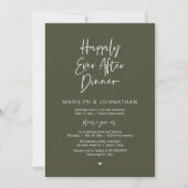 Happily Ever After Dinner Modern Wedding Reception 招待状 (正面)