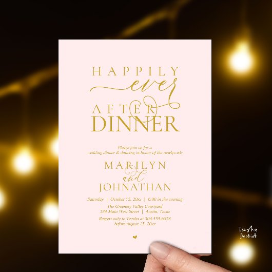 Happily Ever After Dinner Modern Wedding Reception 招待状