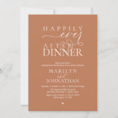 Happily Ever After Dinner Modern Wedding Reception 招待状 (正面)