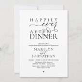 Happily Ever After Dinner Modern Wedding Reception 招待状 (正面)