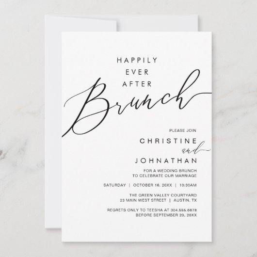 Happily Ever After Dinner Wedding Reception Dinner 招待状 (正面)