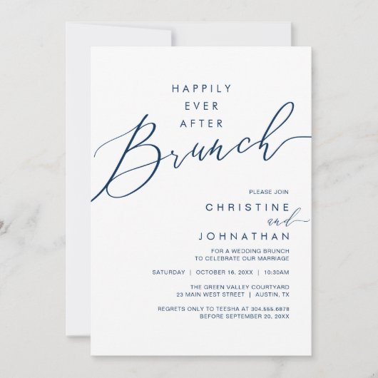 Happily Ever After Dinner Wedding Reception Dinner 招待状 (正面)