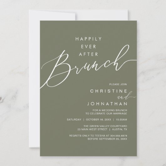 Happily Ever After Dinner Wedding Reception Dinner 招待状 (正面)