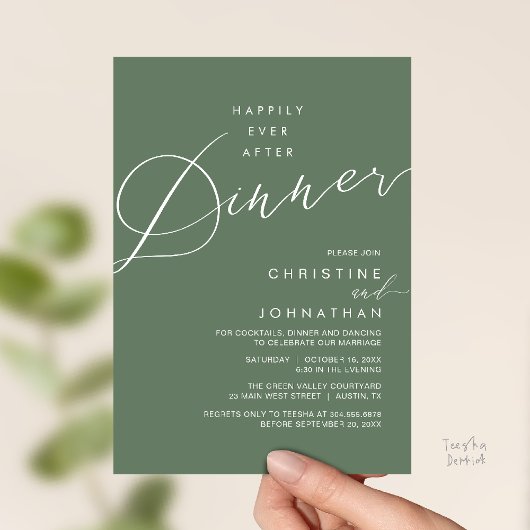 Happily Ever After Dinner Wedding Reception Dinner 招待状