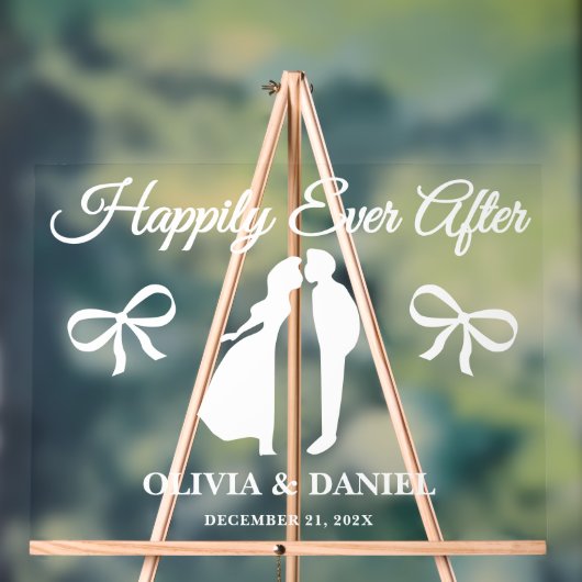 Happily Ever After Editable Wedding Welcome アクリルサイン (ニュートラル)