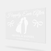 Happily Ever After Editable Wedding Welcome アクリルサイン (傾斜)