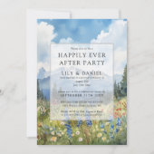 Happily Ever After Floral Mountain Wedding Photo 招待状 (正面)