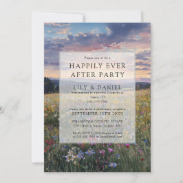 Happily Ever After Floral Wildflower Wedding 招待状