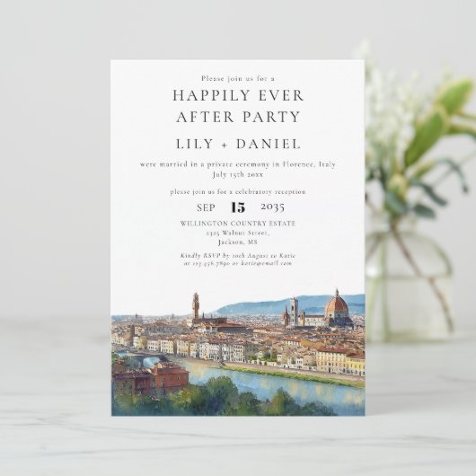 Happily Ever After Florence Italy Wedding 招待状 (スタンド正面)