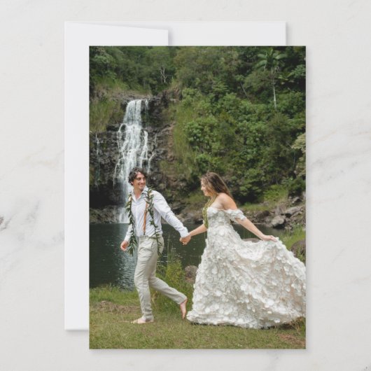 Happily Ever After Forest Lights Wedding Photo 招待状 (裏面)