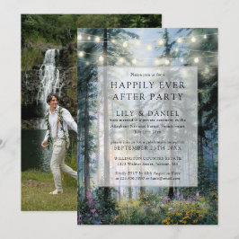 Happily Ever After Forest Lights Wedding Photo 招待状