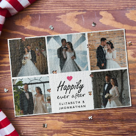 Happily Ever After Heart Wedding Photo Collage  ジグソーパズル