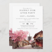 Happily Ever After Kyoto Japan Wedding 招待状 (正面/裏面)
