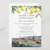 Happily Ever After Lemons Florence Italy Wedding 招待状 (正面/裏面)