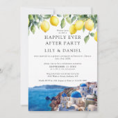 Happily Ever After Lemons Santorini Greece Wedding 招待状 (正面)