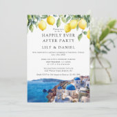 Happily Ever After Lemons Santorini Greece Wedding 招待状 (スタンド正面)