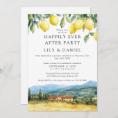 Happily Ever After Lemons Tuscany Italy Wedding 招待状 (正面/裏面)