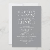 Happily Ever After Lunch Modern Wedding Elopement 招待状 (正面)