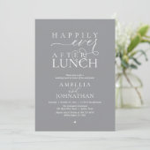 Happily Ever After Lunch Modern Wedding Elopement 招待状 (スタンド正面)
