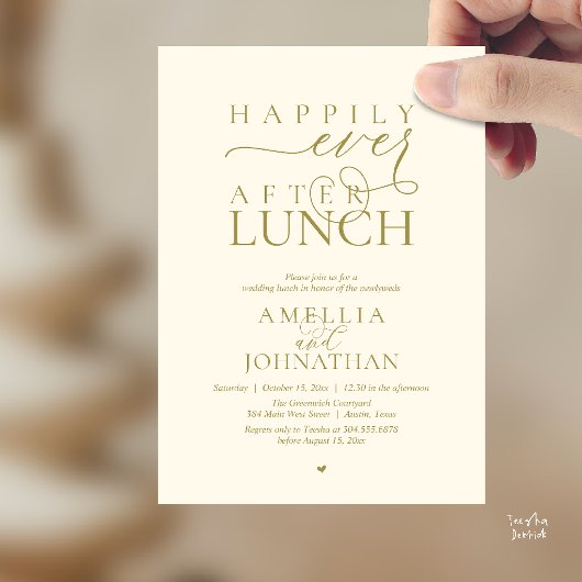 Happily Ever After Lunch Modern Wedding Elopement 招待状