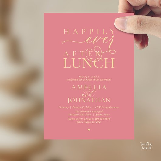 Happily Ever After Lunch Modern Wedding Elopement 招待状