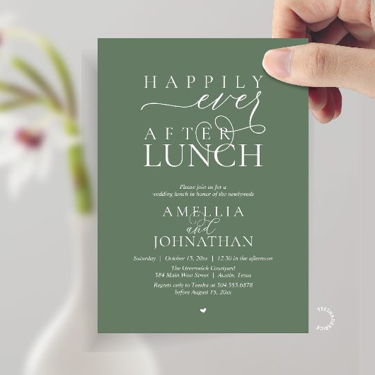 Happily Ever After Lunch Modern Wedding Elopement 招待状