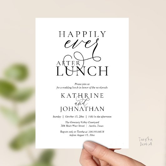 Happily Ever After Lunch Post Wedding Elopement 招待状