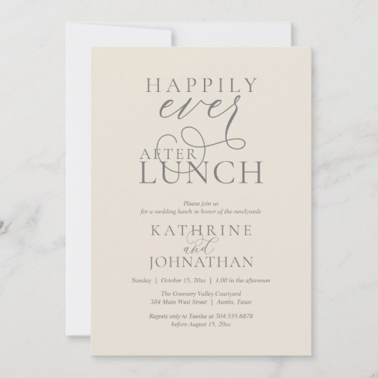 Happily Ever After Lunch Post Wedding Elopement 招待状 (正面)