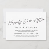 Happily Ever After Modern Script Wedding Elopement 招待状 (正面)