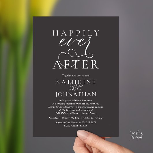 Happily Ever After, Modern Wedding Reception 招待状