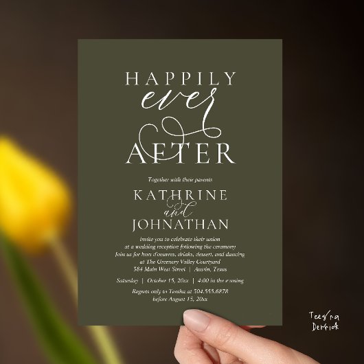 Happily Ever After, Modern Wedding Reception 招待状