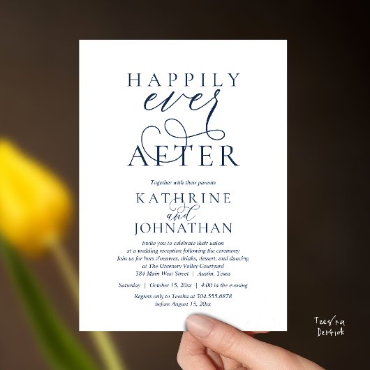 Happily Ever After, Modern Wedding Reception 招待状