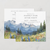 Happily Ever After Mountain Floral Wedding 招待状 (正面/裏面)